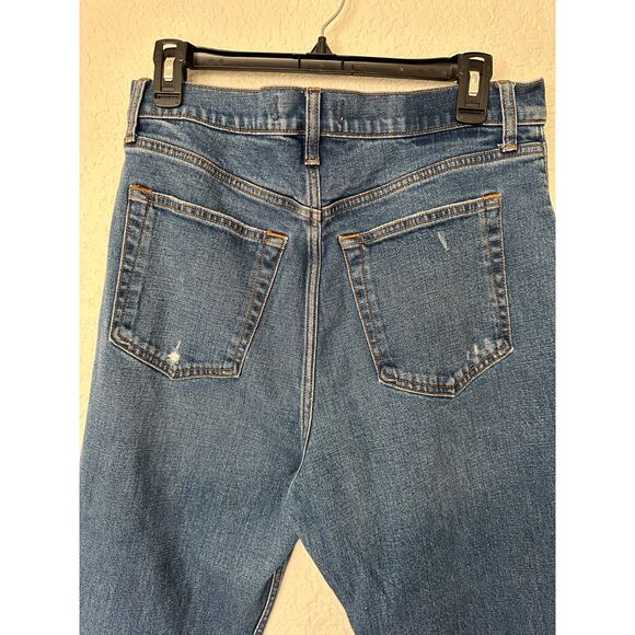 Abercrombie & Fitch Ultra High Rise Ankle Straight Jean Medium Destroy Sz 32/14 - Picture 10 of 12